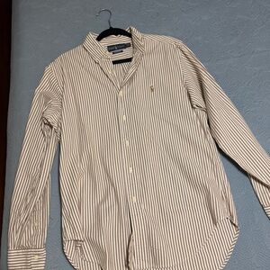 Ralph Lauren Brown Striped Button Down Shirt